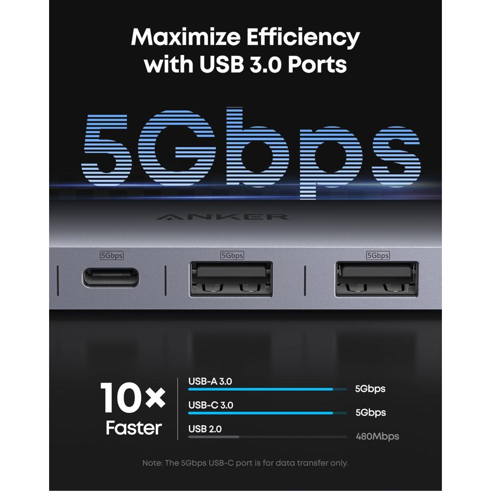 Anker USB-C Hub 7-in-1 Multi-Port Adapter A83D2 | HDMI 4K, PD Charging, USB 3.0