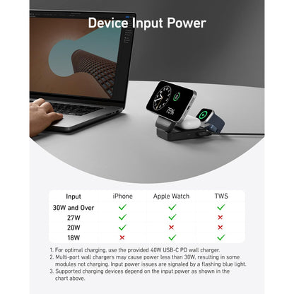 Anker MagGo Wireless Charging Station (Foldable 3-in-1) B2557 | 15W Qi2 Magnetic Wireless Charger for iPhone, Apple Watch & AirPods