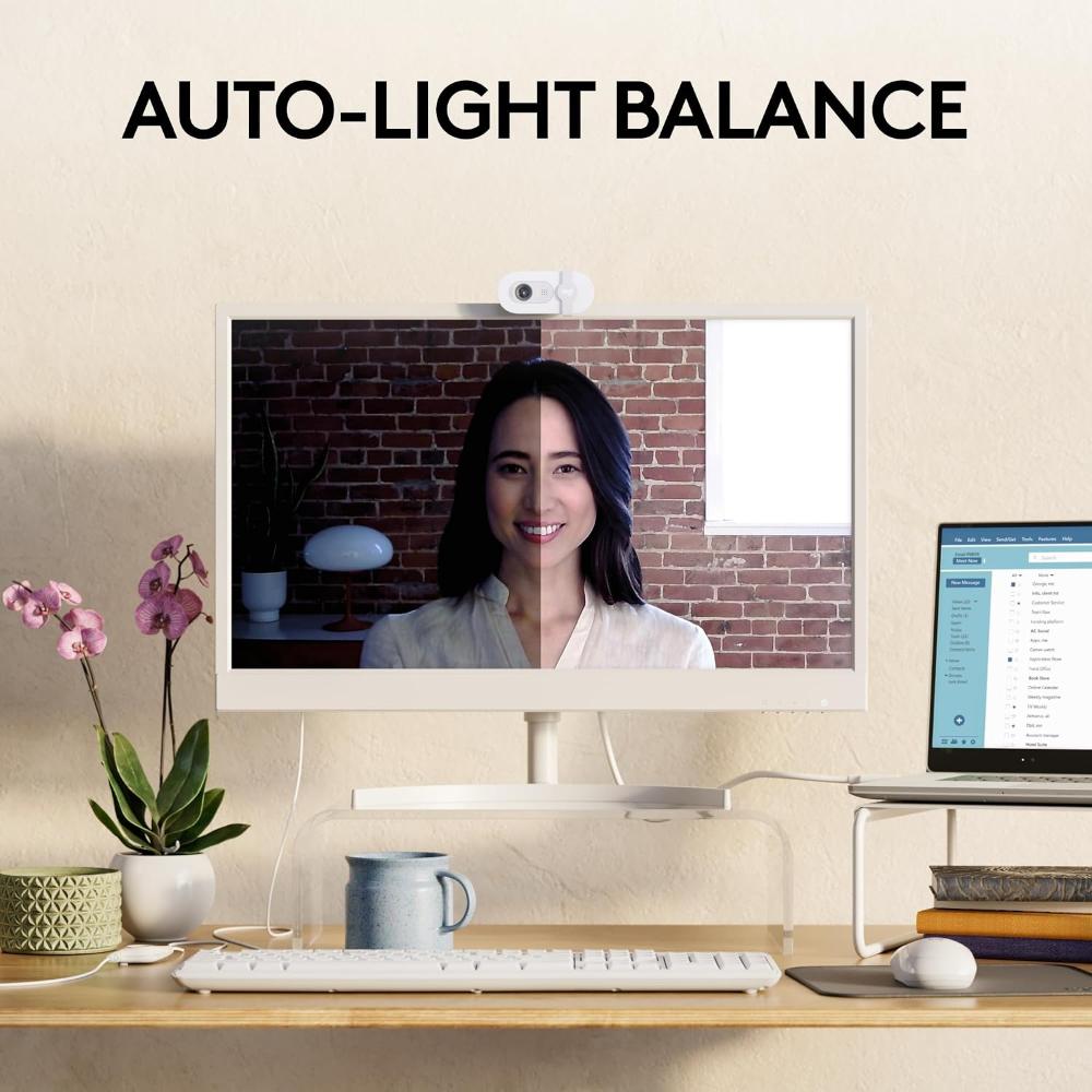 Logitech Brio 100 Full HD Webcam | 1080p 30fps | 2MP Camera | RightLight 2 Auto-Light Balance | Built-in Mic | Privacy Shutter | USB-A | 58° FOV