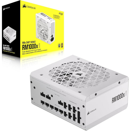 CORSAIR RM1000x SHIFT White | 1000W Fully Modular Power Supply (ATX 3.1, 80 PLUS Gold, PCIe 5.1, Side Interface)