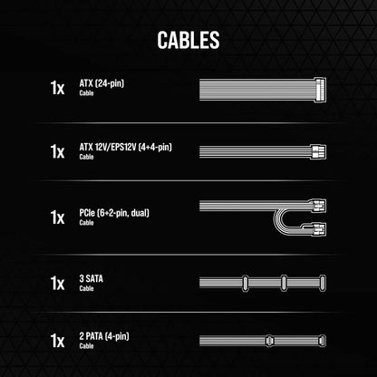 CORSAIR CX550 | 550W 80 PLUS Bronze ATX Power Supply (Non-Modular, Low-Noise, Compact Design)
