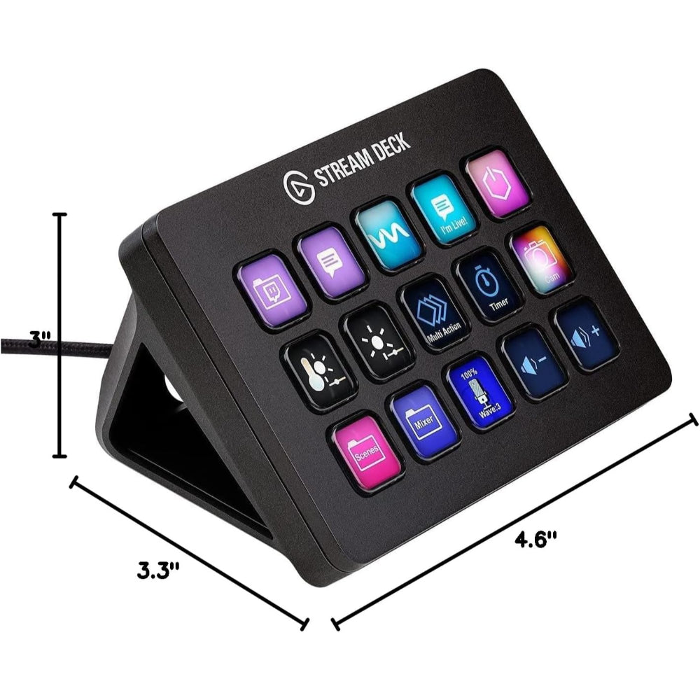 Elgato Stream Deck MK.2 | Studio Controller | 15 Customizable Macro Keys | Works with Mac & PC