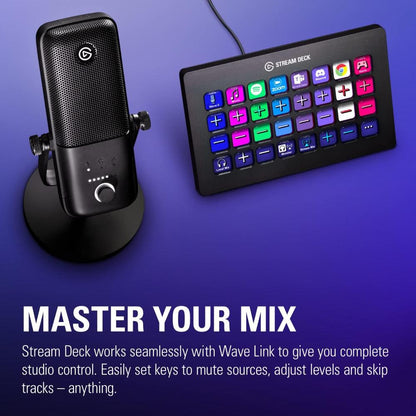 Elgato Wave:3 USB Condenser Microphone | 24-bit/96kHz | Clipguard Anti-Distortion | Streaming & Podcast Mic