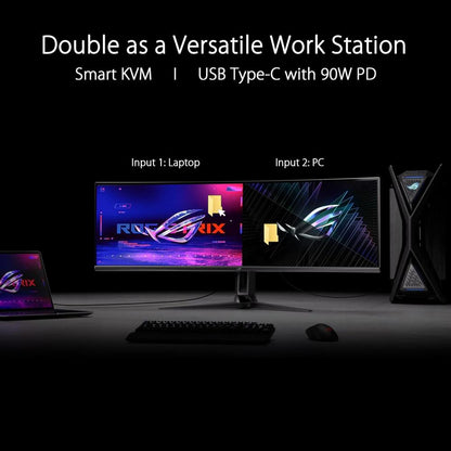 ASUS ROG Swift OLED PG49WCD | 49-inch Super Ultrawide Gaming Monitor (DQHD, 144Hz, 0.03ms, QD-OLED, G-SYNC Compatible, HDR True Black, USB-C 90W)