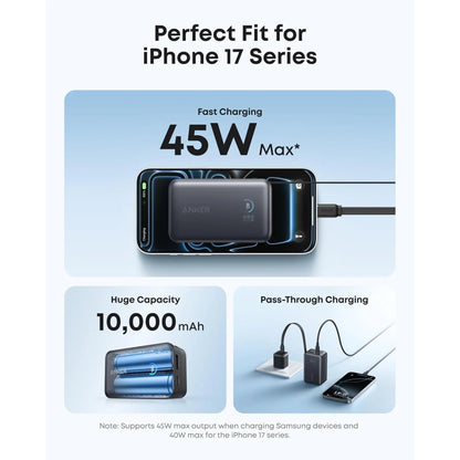 Anker A1638 Nano 10000mAh 45W Power Bank | Compact Fast Charging Portable Charger Pakistan