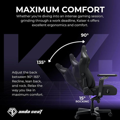 AndaSeat Kaiser 4 V2 Gaming Chair | 6D Armrests | Pop-Out 4-Way Lumbar Support | Magnetic Head Pillow | Premium Ergonomic Gaming & Office Chair