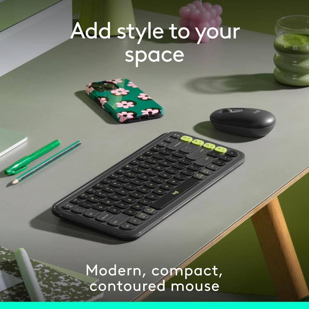 Logitech POP Mouse Wireless Bluetooth Mouse | Customizable Emoji Button | SmartWheel | SilentTouch | 4000 DPI | 3-Device Easy-Switch | 24-Month Battery