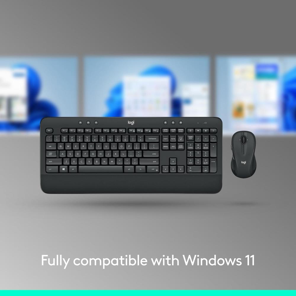 Logitech MK540 Advanced Wireless Keyboard & Mouse Combo | Full-Size Keyboard | Wireless USB Receiver | Comfortable Typing