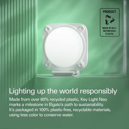 Elgato Key Light Neo | Compact LED Panel | Monitor Mount | USB & Wi-Fi Control | Soft Studio Lighting