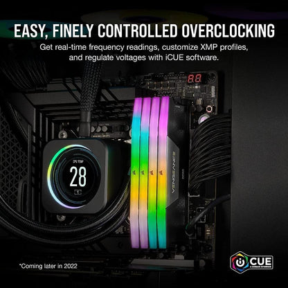 CORSAIR VENGEANCE RGB 32GB (2x16GB) DDR5 6200MT/s CL36 Desktop Memory Kit | High-Performance RGB RAM | Black