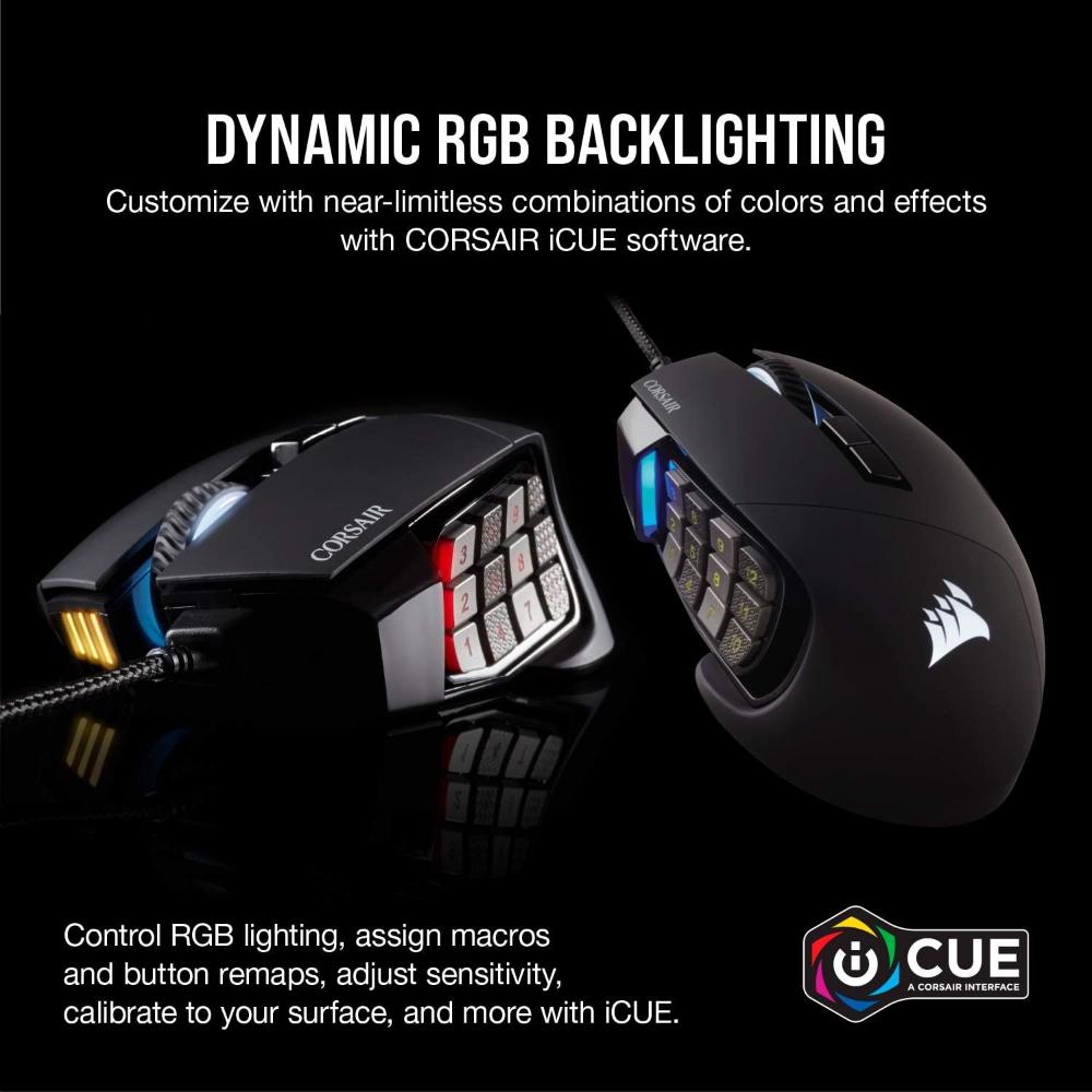 CORSAIR SCIMITAR RGB ELITE | Optical MOBA/MMO Gaming Mouse (18,000 DPI)