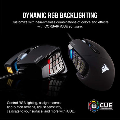 CORSAIR SCIMITAR RGB ELITE | Optical MOBA/MMO Gaming Mouse (18,000 DPI)