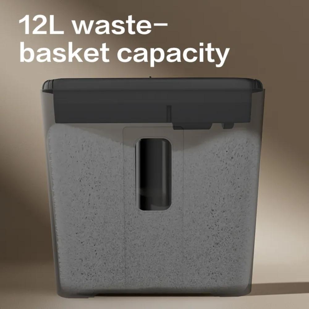 Deli ET102SC Strip-Cut Paper Shredder | 6-Sheet Capacity | 12L Bin | Compact Office Shredding Machine