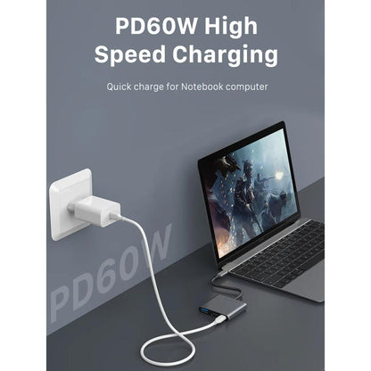CABLETIME CB42G 3-in-1 USB-C Hub | HDMI 4K | USB 3.0 | PD 100W | Portable Adapter