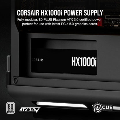 CORSAIR HX1000i | 1000W Fully Modular 80 PLUS Platinum ATX 3.1 Digital Power Supply (UK)