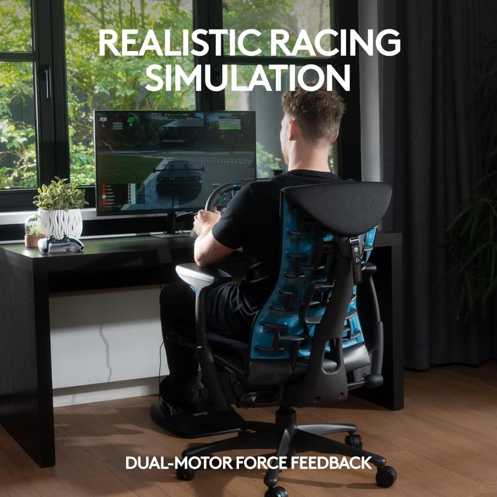 Logitech G29 Driving Force Steering Wheel | Dual-Motor Force Feedback | 900° Rotation | Leather-Wrapped Wheel | Stainless Steel Paddle Shifters