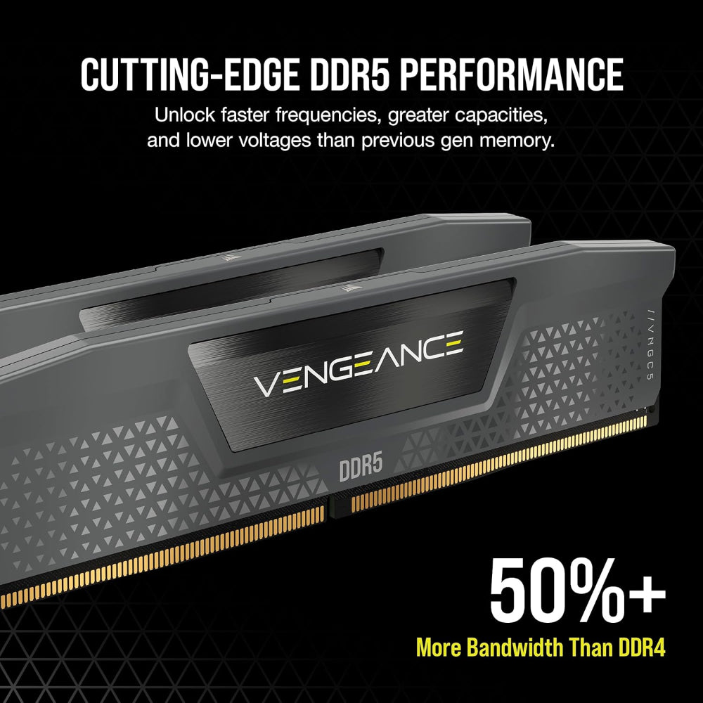 CORSAIR VENGEANCE 32GB (1x32GB) DDR5 6000MT/s CL38 Desktop Memory | High-Performance RAM | Grey