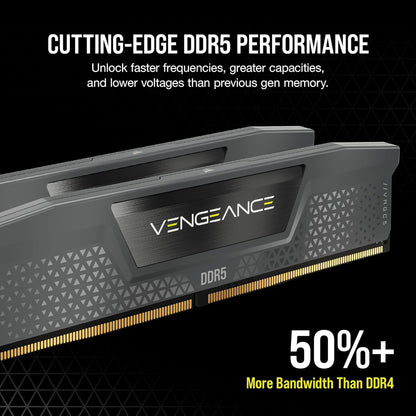 CORSAIR VENGEANCE 32GB (1x32GB) DDR5 6000MT/s CL38 Desktop Memory | High-Performance RAM | Grey