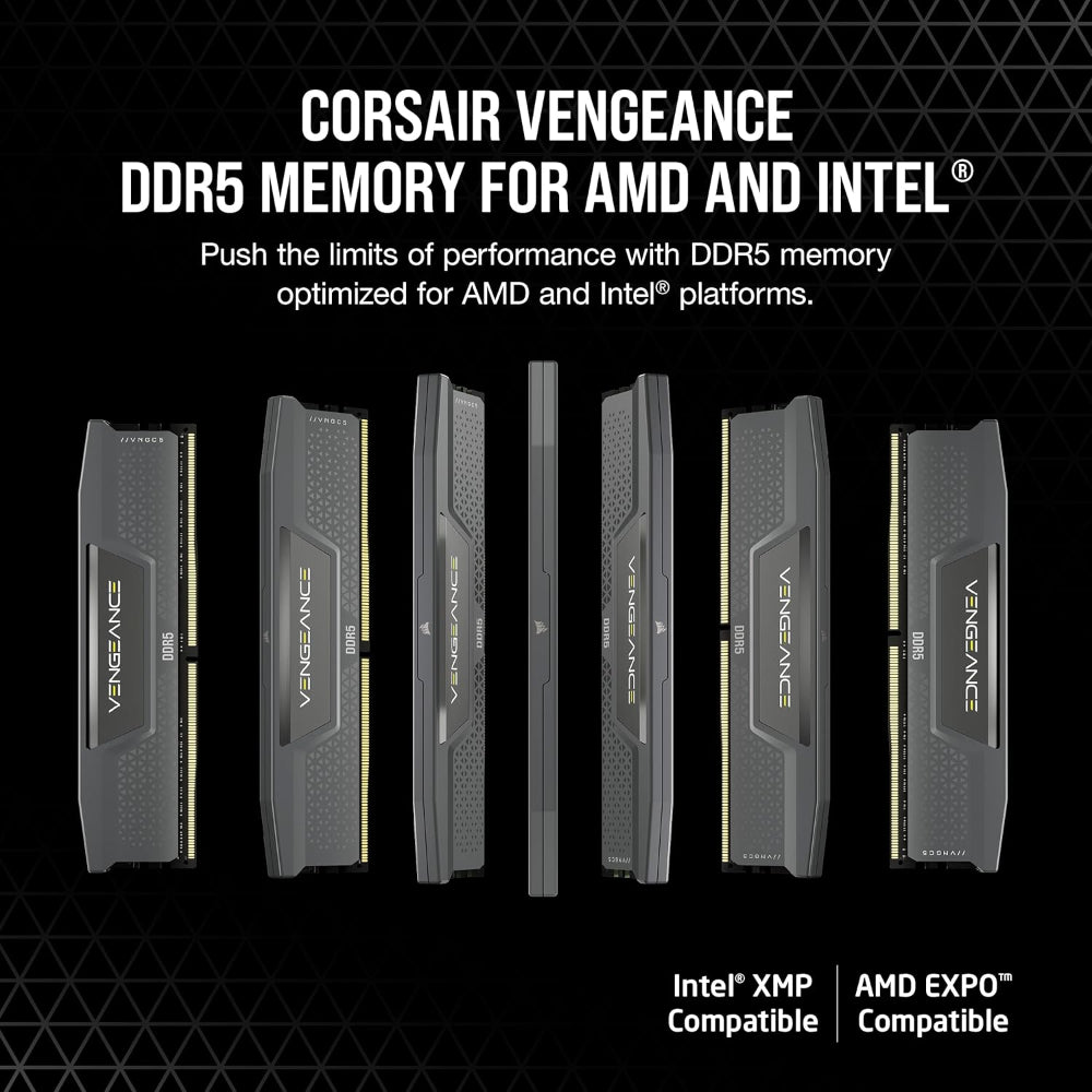 CORSAIR VENGEANCE 32GB (1x32GB) DDR5 6000MT/s CL38 Desktop Memory | High-Performance RAM | Grey