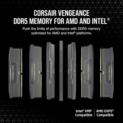 CORSAIR VENGEANCE 32GB (1x32GB) DDR5 6000MT/s CL38 Desktop Memory | High-Performance RAM | Grey