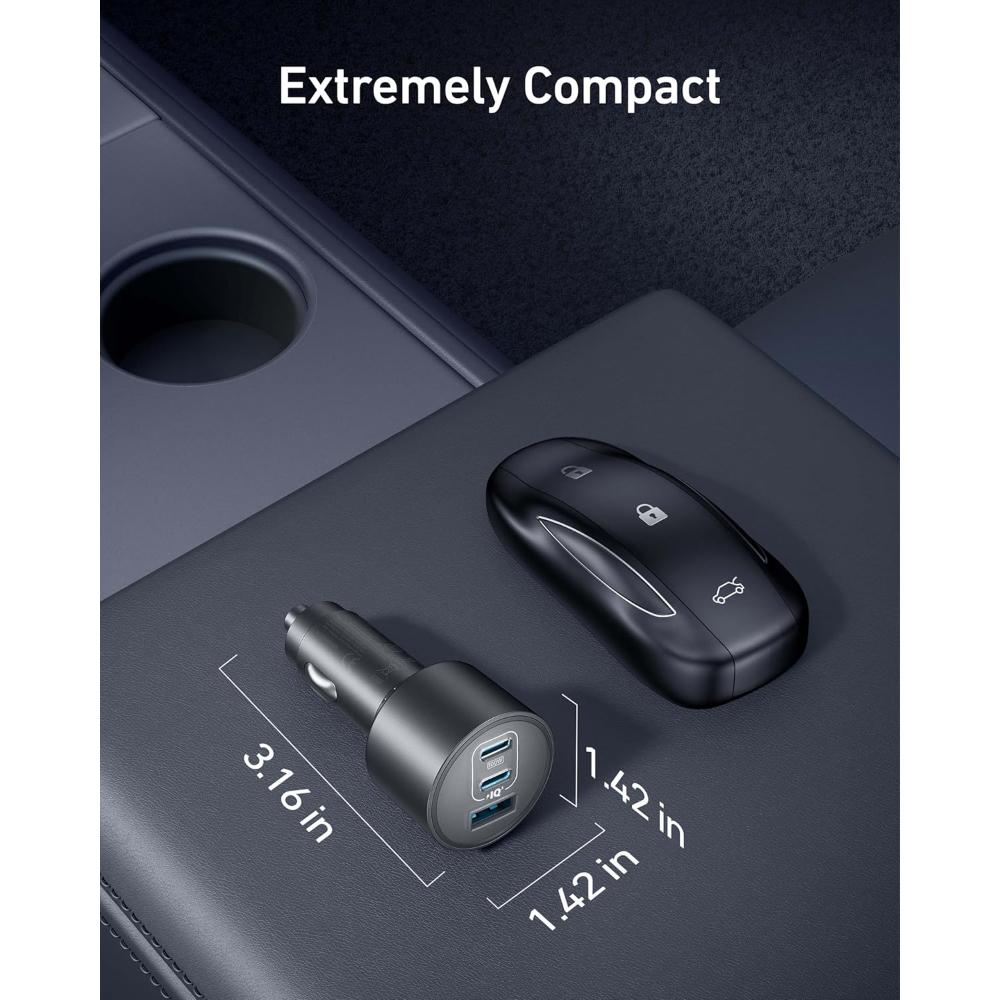 Anker Nano Car Charger A2737 | 167.5W 3-Port Fast Car Charger