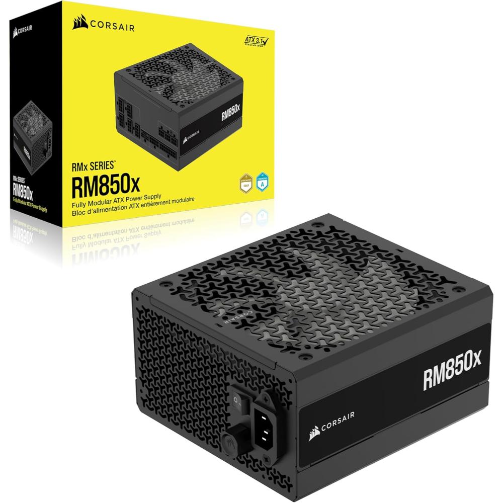 CORSAIR RM850x | 850W Fully Modular Power Supply (ATX 3.1, Cybenetics Gold, PCIe 5.1 Ready)