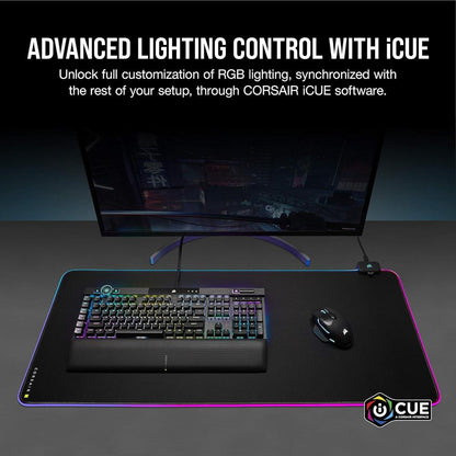 CORSAIR MM700 RGB Extended Mouse Pad | 360° RGB Gaming Surface (930 × 400mm)