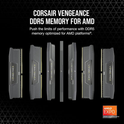 CORSAIR VENGEANCE 32GB (2x16GB) DDR5 6000MT/s CL36 Desktop Memory Kit | High-Performance RAM | Grey
