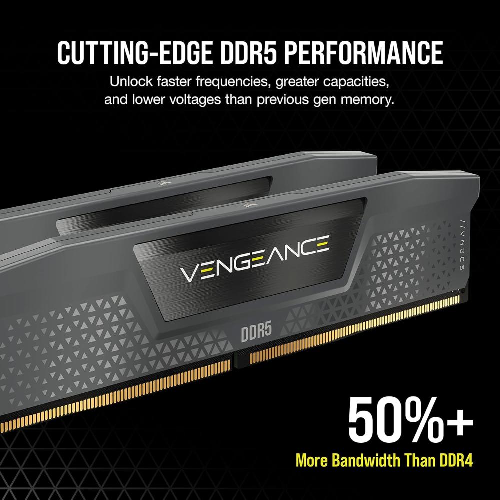 CORSAIR VENGEANCE 32GB (2x16GB) DDR5 6000MT/s CL36 Desktop Memory Kit | High-Performance RAM | Grey