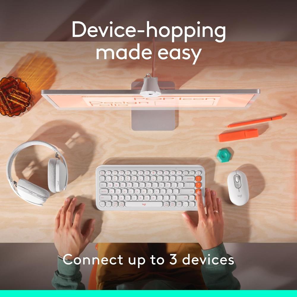 Logitech POP Mouse Wireless Bluetooth Mouse | Customizable Emoji Button | SmartWheel | SilentTouch | 4000 DPI | 3-Device Easy-Switch | 24-Month Battery