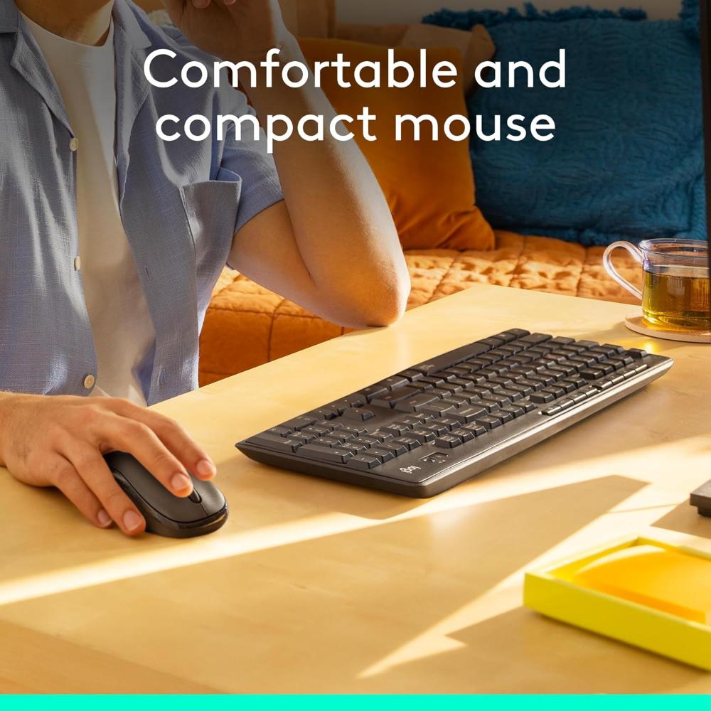 Logitech MK295 Silent Wireless Keyboard & Mouse Combo | SilentTouch Technology | Full-Size Keyboard | Quiet Wireless Productivity