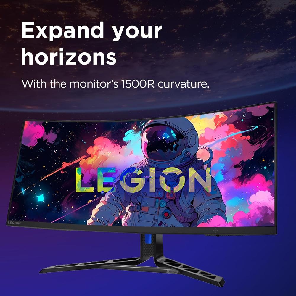 Lenovo Legion R34w-30 34" WQHD Curved Gaming Monitor | VA | 180Hz | 0.5ms MPRT | FreeSync Premium | HDR10 | 1500R