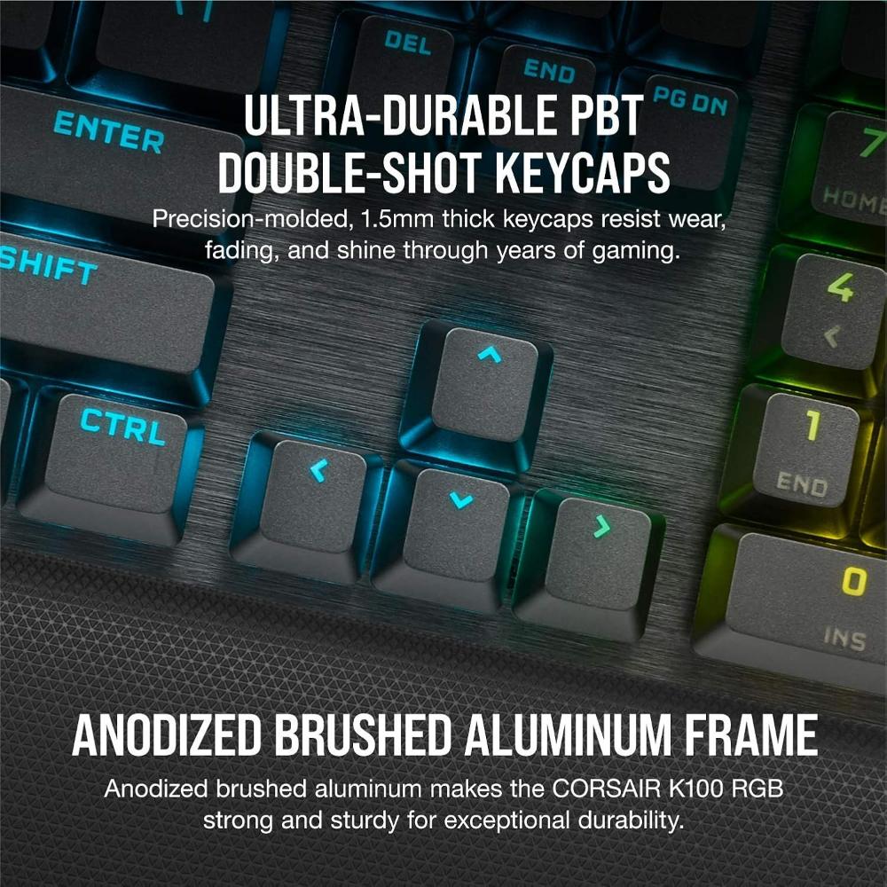 CORSAIR K100 RGB | Optical-Mechanical Gaming Keyboard (OPX Switch – Black)