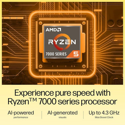 HP Laptop 15-FC0298AU | Ryzen 5 7430U | 8GB RAM | 512GB SSD, 15.6" FHD | Backlit KB, Windows 11, Silver