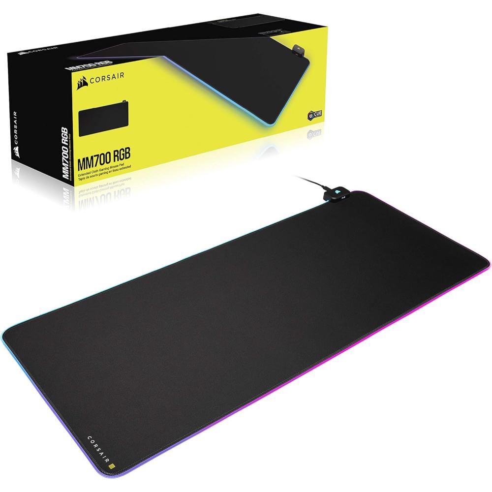 CORSAIR MM700 RGB Extended Mouse Pad | 360° RGB Gaming Surface (930 × 400mm)