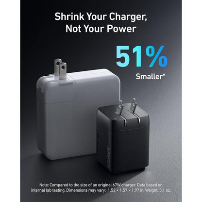 Anker Prime 67W GaN Wall Charger (3 Ports) A2669 | Compact Multi-Port Fast Charger