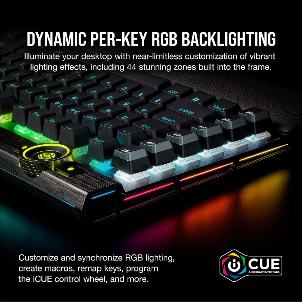 CORSAIR K100 RGB | Optical-Mechanical Gaming Keyboard (OPX Switch – Black)