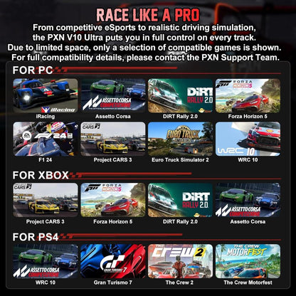 PXN V10 Ultra Direct Drive Racing Wheel | 3.2Nm Force Feedback | 270mm Leather Wheel | PC, PS4, Xbox Series X|S