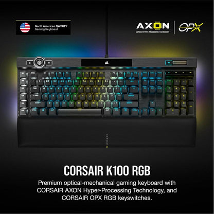 CORSAIR K100 RGB | Optical-Mechanical Gaming Keyboard (OPX Switch – Black)