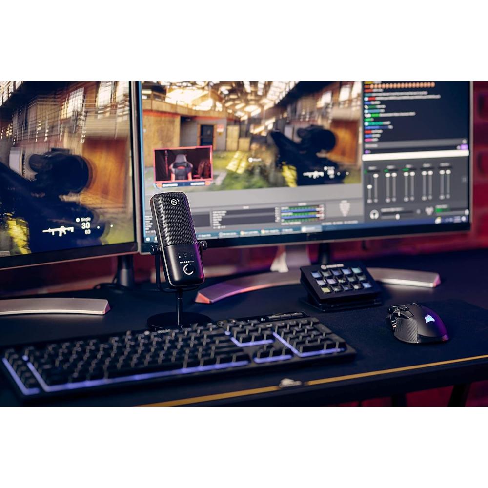 Elgato Wave:3 USB Condenser Microphone | 24-bit/96kHz | Clipguard Anti-Distortion | Streaming & Podcast Mic