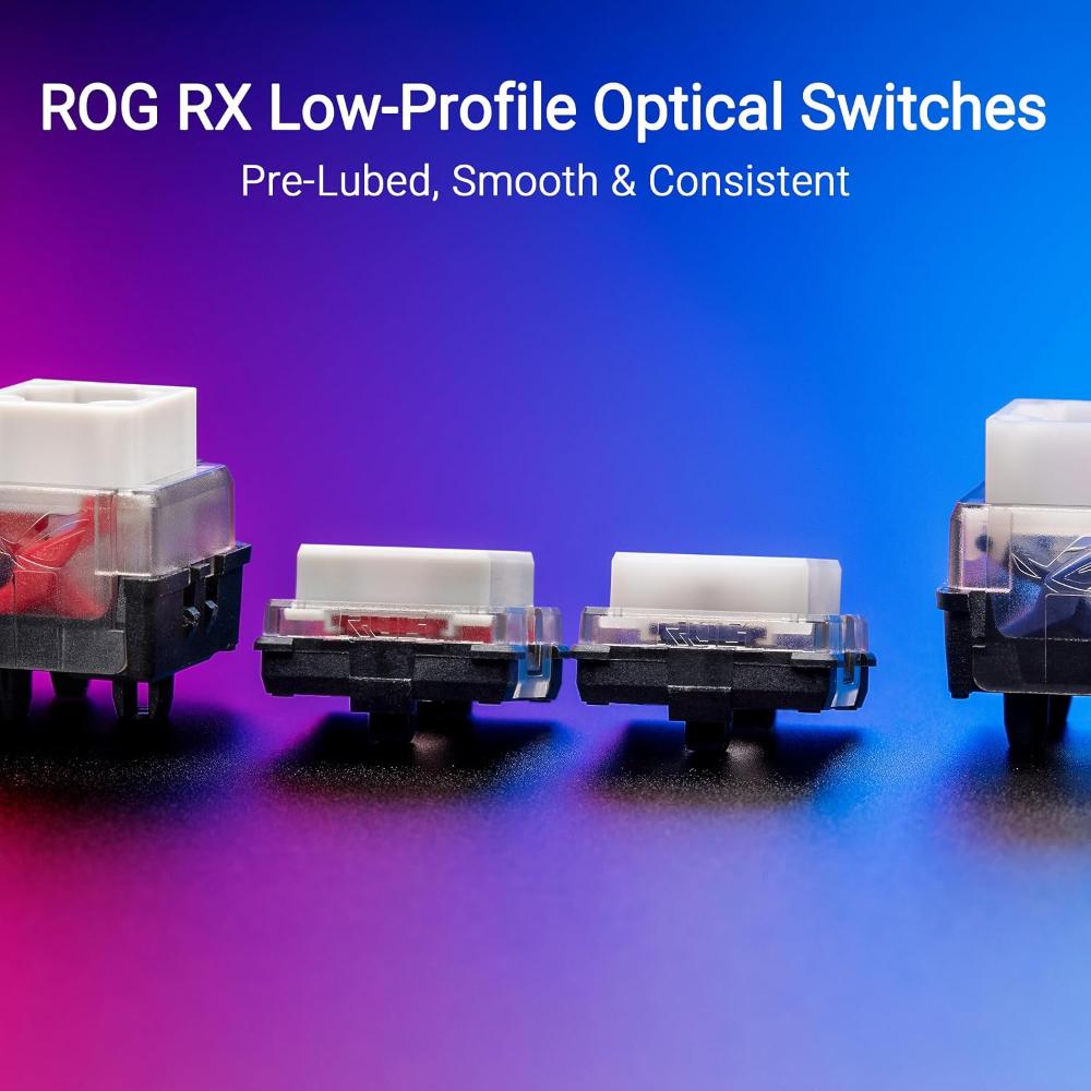 ASUS ROG Falchion RX Low Profile Gaming Keyboard | 65% Compact | ROG RX Low-Profile Optical Switches | Tri-Mode Wireless | RGB | Touch Panel