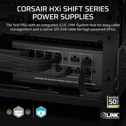 CORSAIR HX1500i SHIFT | 1500W Fully Modular Platinum ATX 3.1 Digital Power Supply (PCIe 5.1, iCUE LINK)
