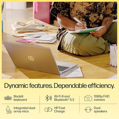 HP Laptop 15-FC0298AU | Ryzen 5 7430U | 8GB RAM | 512GB SSD, 15.6" FHD | Backlit KB, Windows 11, Silver