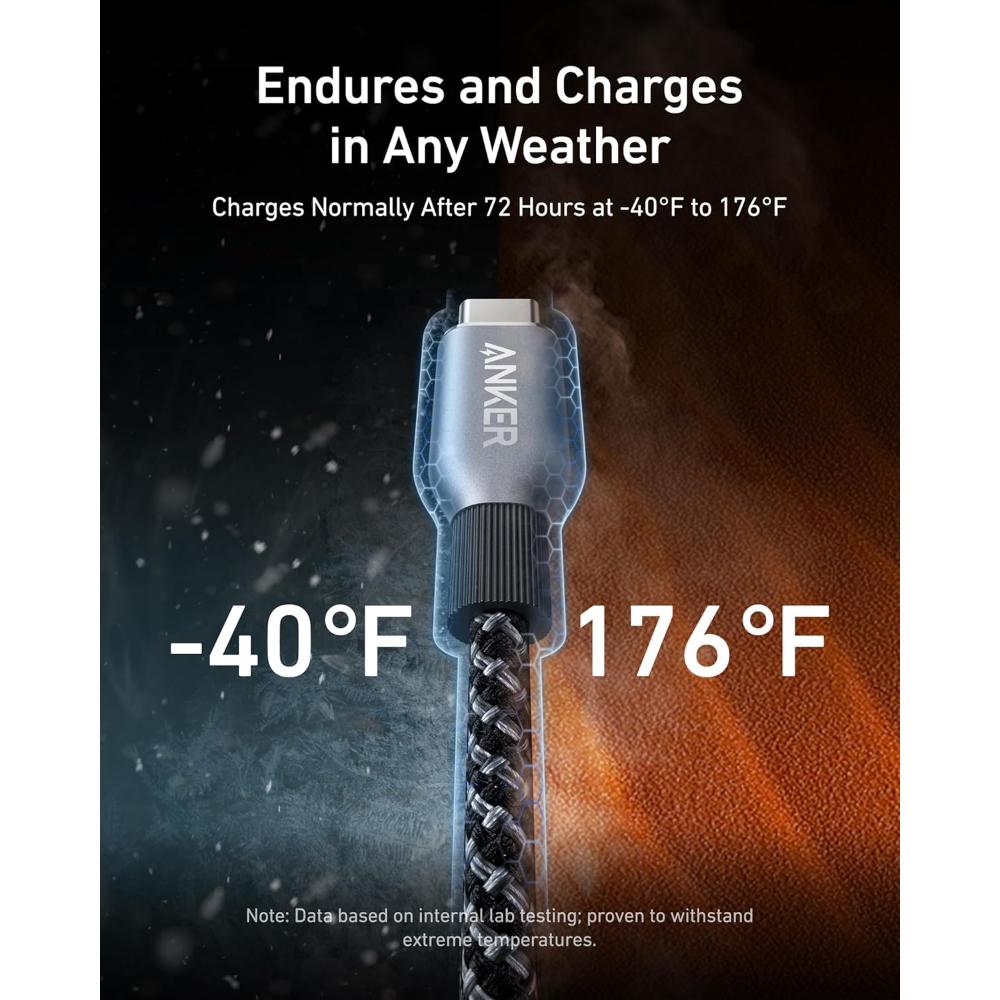 Anker Prime USB-C to USB-C Cable A88E2 | 240W Fast Charging | Upcycled-Braided | USB-IF Certified