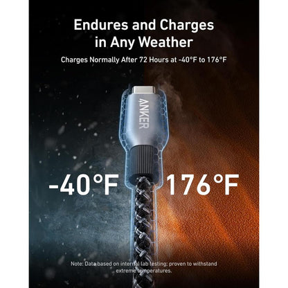 Anker Prime USB-C to USB-C Cable A88E2 | 240W Fast Charging | Upcycled-Braided | USB-IF Certified