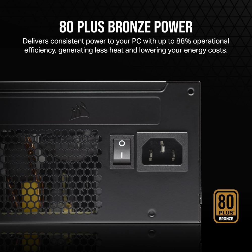 CORSAIR CX750 | 750W 80 PLUS Bronze ATX Power Supply (Non-Modular, Low-Noise, Compact Design)