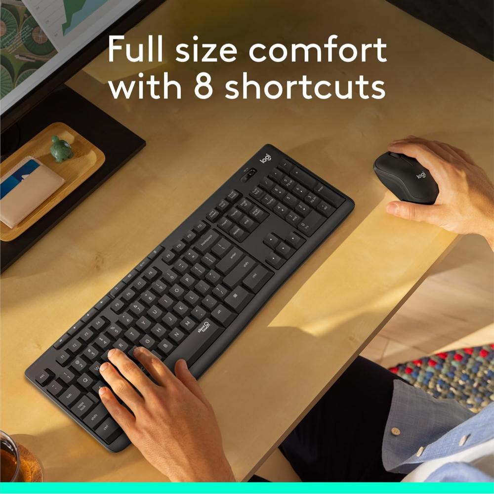 Logitech MK295 Silent Wireless Keyboard & Mouse Combo | SilentTouch Technology | Full-Size Keyboard | Quiet Wireless Productivity
