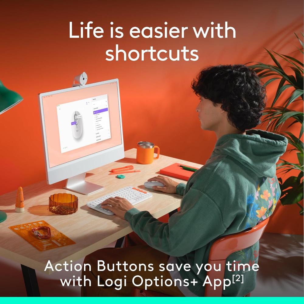 Logitech POP Mouse Wireless Bluetooth Mouse | Customizable Emoji Button | SmartWheel | SilentTouch | 4000 DPI | 3-Device Easy-Switch | 24-Month Battery