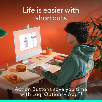 Logitech POP Mouse Wireless Bluetooth Mouse | Customizable Emoji Button | SmartWheel | SilentTouch | 4000 DPI | 3-Device Easy-Switch | 24-Month Battery