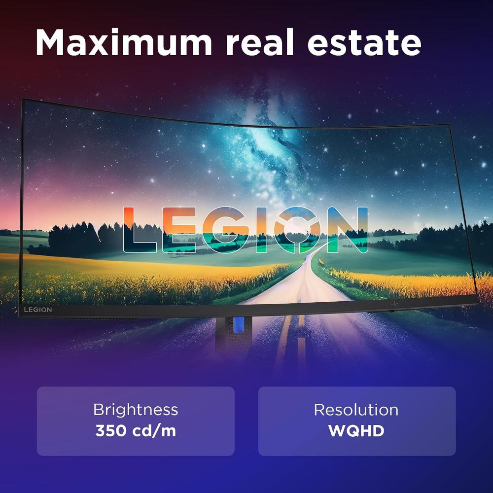Lenovo Legion R34w-30 34" WQHD Curved Gaming Monitor | VA | 180Hz | 0.5ms MPRT | FreeSync Premium | HDR10 | 1500R